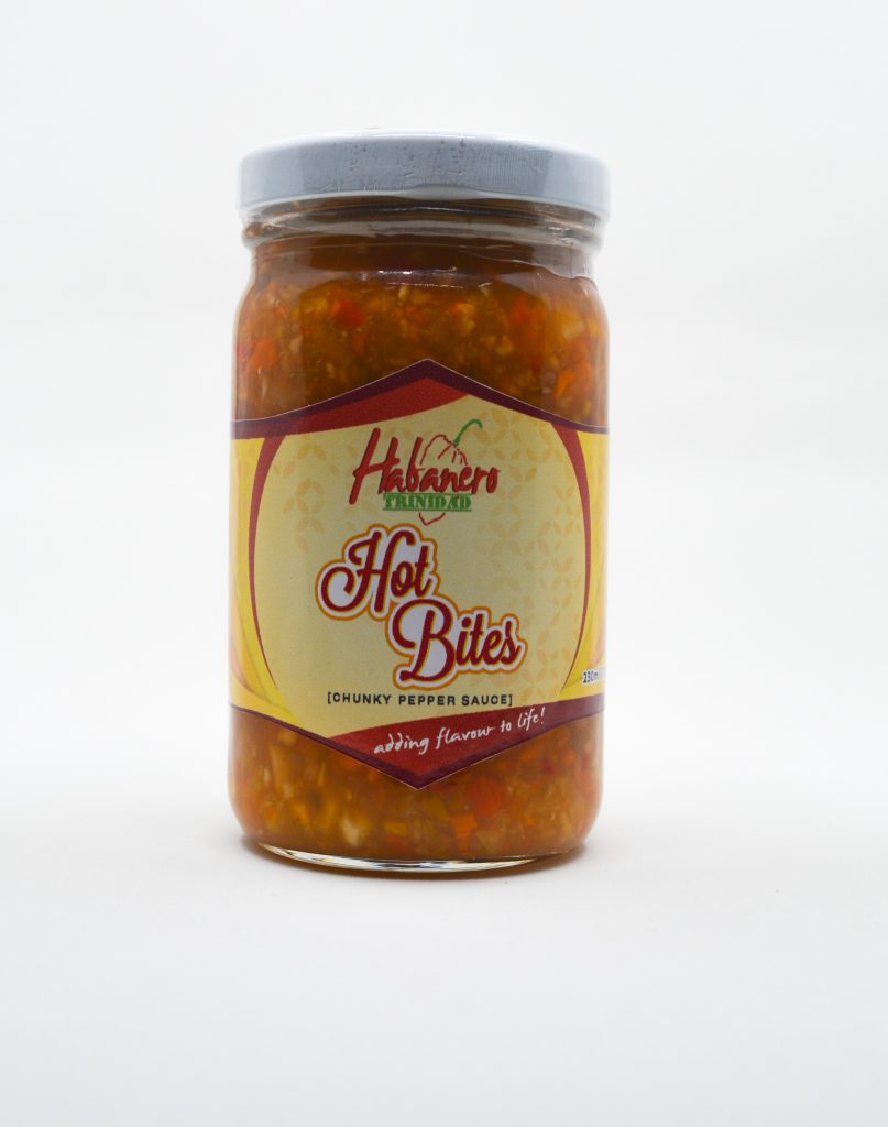 Habanero Trinidad Hot Bites (Chunky Pepper Sauce), 230ml * Habanero